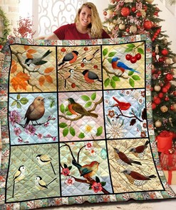 Unique Bird Quilt Bedding Set with Personalized Name or Quote for Family Gifts
