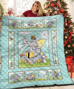 Unique Elephant Quilt Bedding Set for Bedroom Decor and Gifts for Family, Great for Home Decoration and Picnic