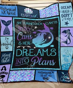 Unique Mermaid Quilt Blanket Bedding Set for Home Decoration and Gifts