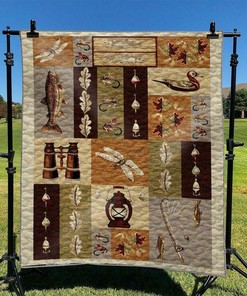 Unique Personalized Fishing Quilt Bedding Set for Home Decor, Great Gifts for Family