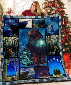 Unique and Personalized Bear Quilt Bedding Set for Cozy Bedroom Decor and Thoughtful Family Gifts