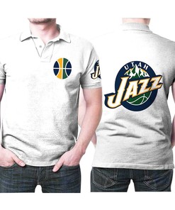 Utah Jazz Basketball Classic Mascot Logo Gift For Jazz Fans White Polo shirt