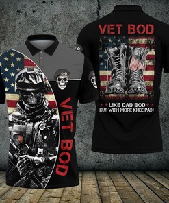 Vet Bod Like Dad Bod But With More Knee Pain 3D Polo Shirt