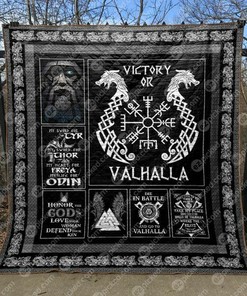 Victory Or Valhalla Personalized Quilt Bedding Set Blanket - Perfect for Family Gifts and Bedroom Decor