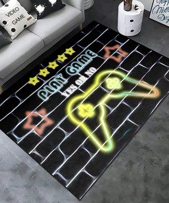 Video Game Carpet Boys: 3D Printed Gamepad Area Rugs with Living Room Mat, Bedroom Controller Player
