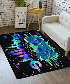 Video Game Controller Watercolor Style Rug for Boys Bedroom, Game Room Themed Area Rug, Floor Mat, or Carpet