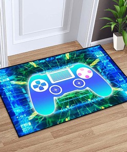 Video Game Rug Boys: 3D Printed Gamepad Controller Area Rugs with Cool Gamer Design Teen Boys' room