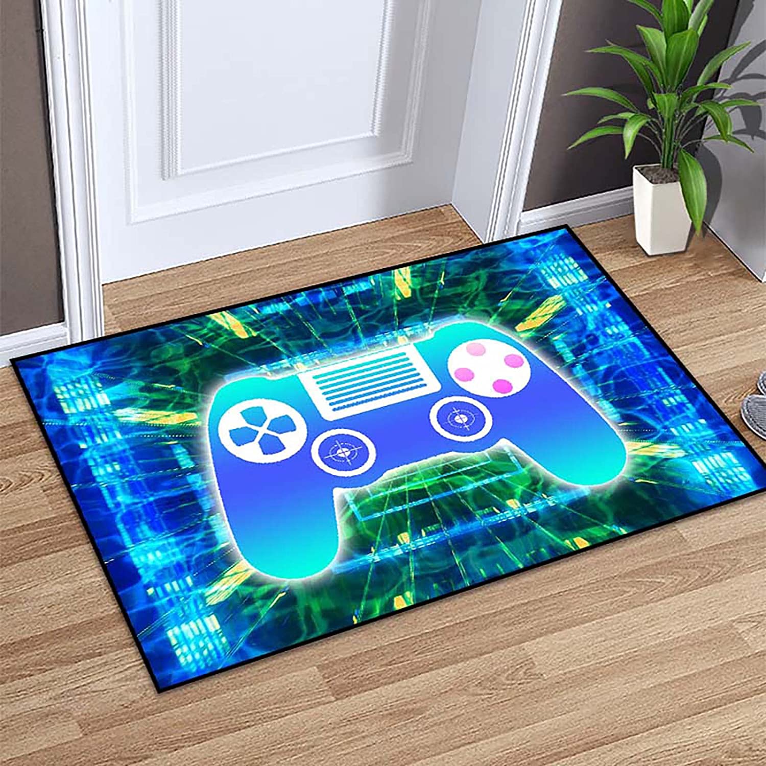 Video Game Rug Boys: 3D Printed Gamepad Controller Area Rugs with Cool Gamer Design Teen Boys' room