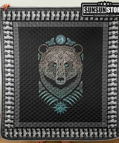 Viking Bear Personalized Quilt Bedding Set, Suitable for Home Decoration and Family Gifts
