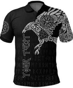 Viking Polo Shirt - Custom Personalised - The Raven of Odin Tattoo