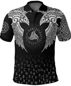 Viking Polo Shirt - Nordic Raven Tattoos for Viking Lovers