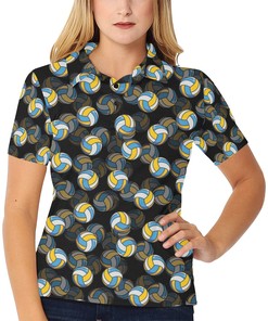 Volleyball Print Design Women's Polo Shirt