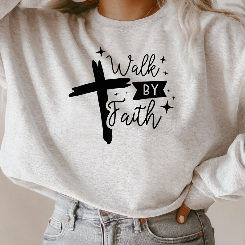 Walk by Faith Jesus T Shirt - Image 2