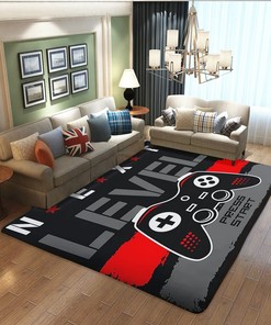 Washable Gaming Room Decor Rug for Video Gamer Area in Bedroom and Living Room