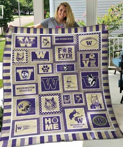 Washington Huskies Ver4 Personalized Quilt Bedding Set Blanket- Great for Bedroom Decor and Family Gifts