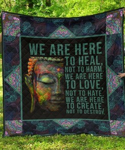 We Are Here To Heal For Yoga Lover Quilt Bedding Set with Personalized Name, Great for Bedroom Decor and Family Gifts
