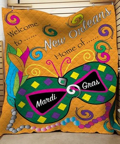 Welcome To New Orleans Home Of Mardi Gras Quilt Bedding Set Blanket