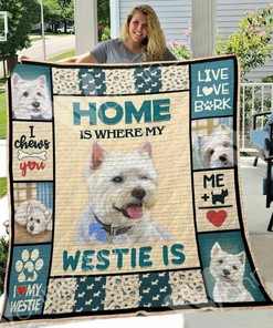 Westie Dog Quilt Bedding Set - Great for Bedroom Decoration and Family Gifts