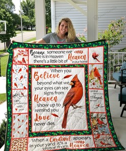 When A Cardinal Appears In Your Yard ItS A Visitor From Heaven Quilt Bedding Set Blanket