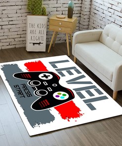 White Carpets for Bedroom Boys Gamer Rugs with Personalized Name or Sentence Option