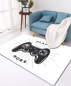 White Carpets for Bedroom with Personalized Gamer Rugs - Non-Slip Game Mats