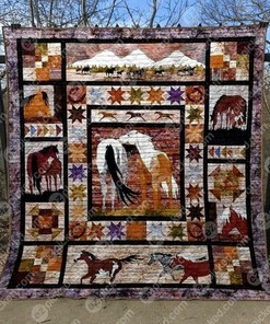 Wild Horses Personalized Quilt Blanket Bedding Set for Home Decoration and Family Gifts
