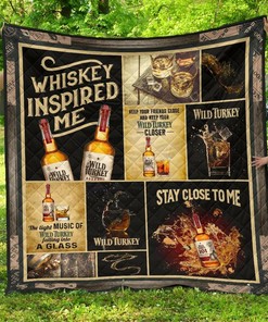 Wild Turkey Whiskey Inspired Me Funny Gift Quilt Bedding Set Bedroom Decor, Gifts for Family