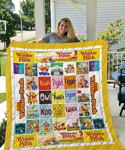 Winnie The Pooh Friends Personalized Quilt Bedding Set Blanket- Great for Bedroom Decor and Family Gifts