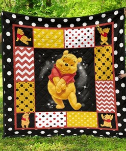 Winnie The Pooh Quilt Blanket Bedding Set for Fans, Great for Bedroom Decoration and Family Gifts