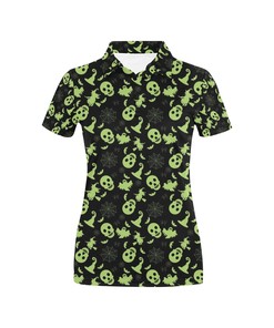 Witch Halloween Print Design Women's Polo Shirt
