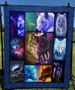 Wolf Love Quilt Bedding Set Blanket - Perfect for Bedroom Decor and Family Gifts