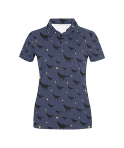 Wolf Print Design Women's 3D Polo Shirt