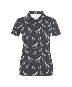 Wolf Print Design Women's Polo Shirt 3D Polo Shirt