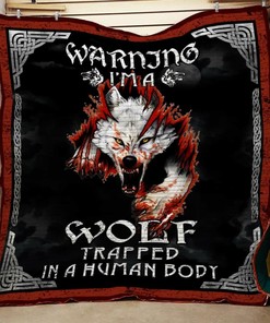 Wolf Quilt Bedding Set Blanket - Great for Bedroom Decor and Family Gifts
