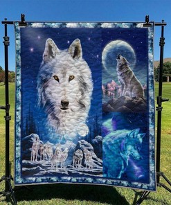 Wolf Quilt Bedding Set for Home Decoration and Picnic, Gifts for Family