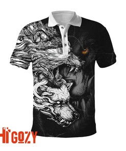 Wolf Tattoo Polo 3D All Over Printed Shirt For Men And Women