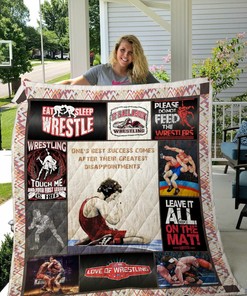 Wrestling Leave It All On The Mat Quilt Bedding Set Blanket Gifts For Wrestling Lover