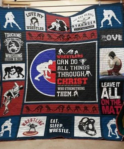 Wrestling Love My Wrestler Quilt Bedding Set Blanket Gifts For Wrestling Lover