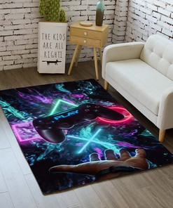 Wusan Gamer Rugs for Boys Bedroom - Gamepad Area Rugs for Kids Playmat Floor Carpet Doormat