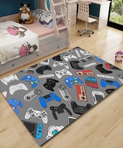 Wusan Non-Slip 3D Gaming Carpets for Boys Bedroom Playroom with Personalization Option