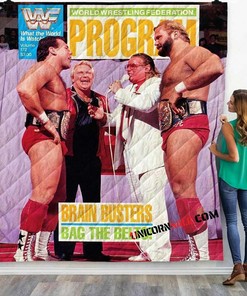 Wwe The Brain Busters 3D Customized Personalized Quilt Bedding Set Blanket