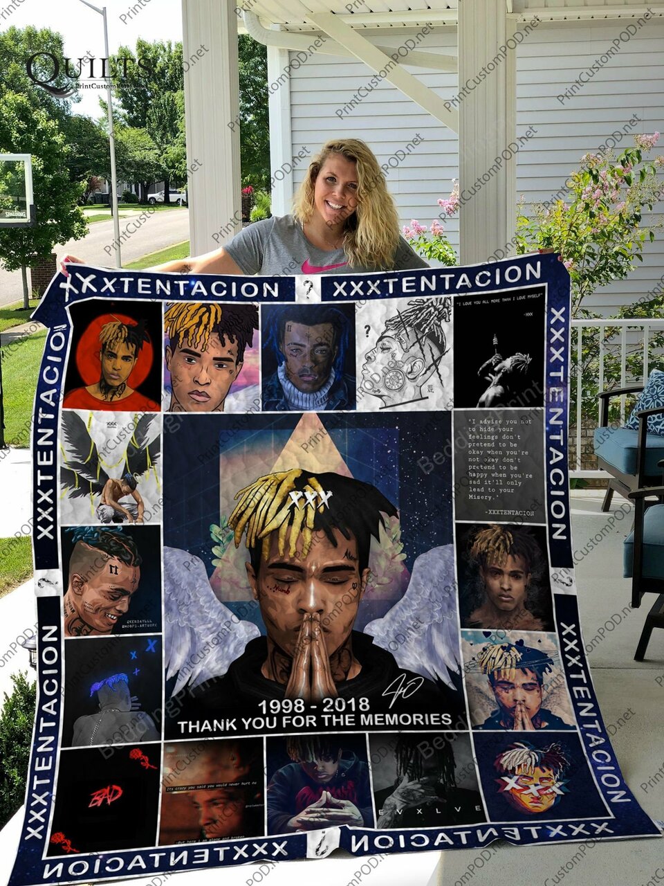 Xxxtentacion Personalized Quilt Blanket Bedding Set for Home Decoration and Family Gifts