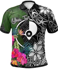Yap Custom Personalised Polo Shirt - Turtle Plumeria Banana Leaf