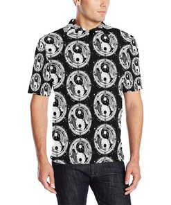 Yin Yang Koi Fish Men Polo Shirt