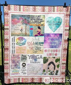 Yoga Heals The Soul Personalized Quilt Bedding Set - Great for Bedroom Decor and Family Gifts