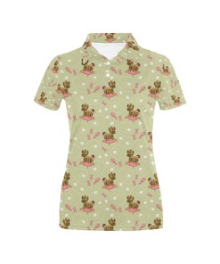 Yorkshire Cute Terriers Print Design Women's Polo Shirt