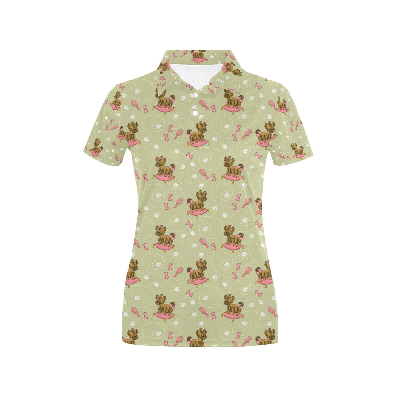 Yorkshire Cute Terriers Print Design Women's Polo Shirt