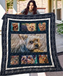 Yorkshire Terrier Painting Quilt Bedding Set Blanket