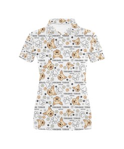 Yorkshire Terriers Print Design Women's Polo Shirt 3D Polo Shirt A1