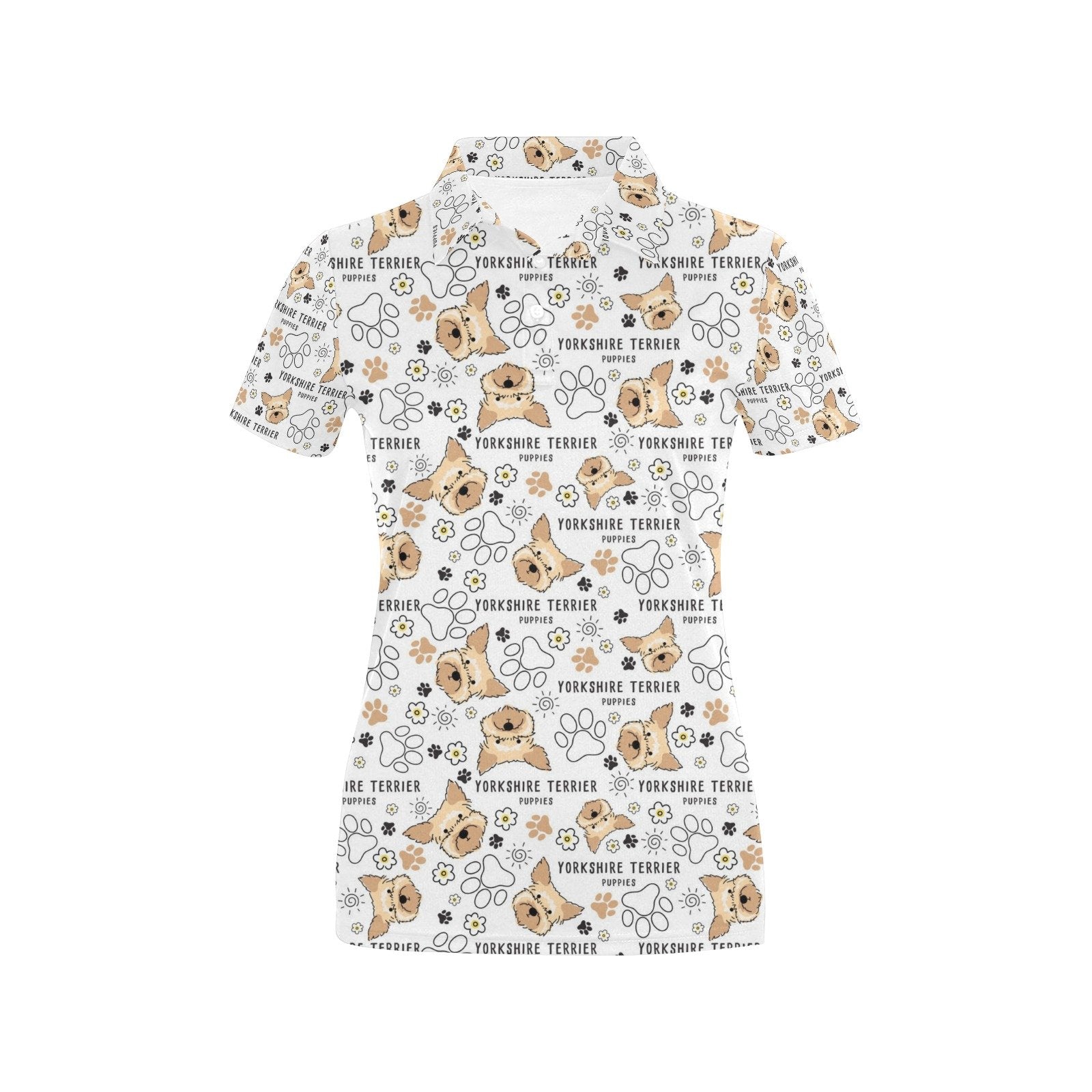 Yorkshire Terriers Print Design Women's Polo Shirt 3D Polo Shirt A1